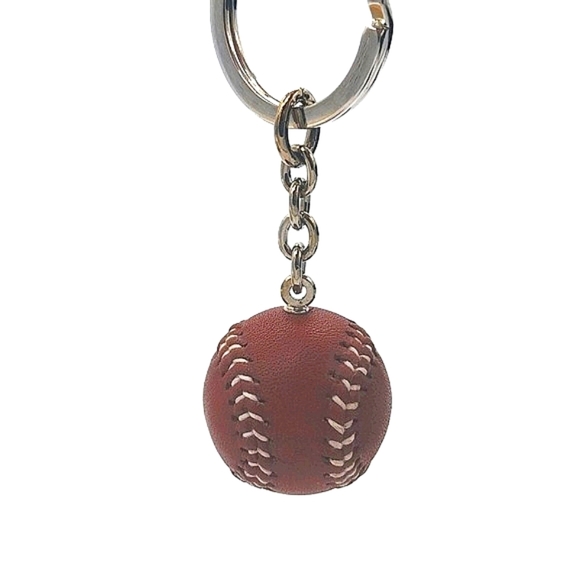 COACH Baseball Keychain Fob Charm-Real Leather-New in Box with Booklet FS7377 - Picture 8 of 10